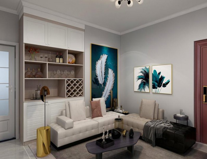 陽光邑上62㎡北歐風格裝修效果圖